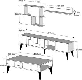 Living Room Furniture Set Madrid - Anthracite Walnut
Anthracite