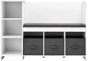 VEVOR Kids Reading Nook Bench 6-Cubby Storage Bookshelf with Seat Cushion White