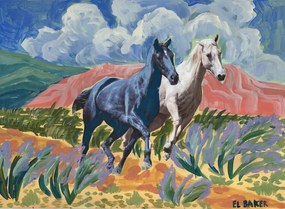 Εικονογράφηση Two horses, Eleanor Baker