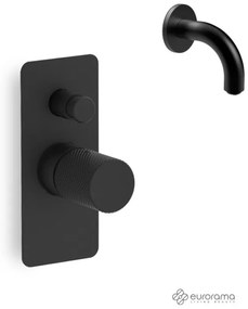 Eurorama Eletta Tecno Black Matt 167030SL-400 Μίκτης Εντοιχισμού 2 εξόδων με Εκτροπέα+Στόμιο 10cm Φ24mm