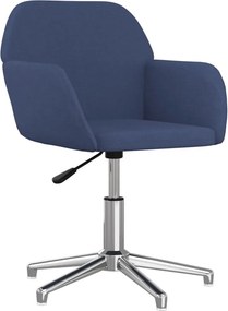 vidaXL Καρέκλες Τραπεζαρίας Περιστρεφόμενες 2 τεμ. Μπλε Υφασμάτινες