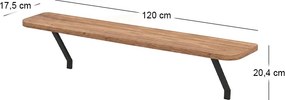Ραφιέρα τοίχου Barca Megapap χρώμα pine oak 120x17,5x20,4εκ.