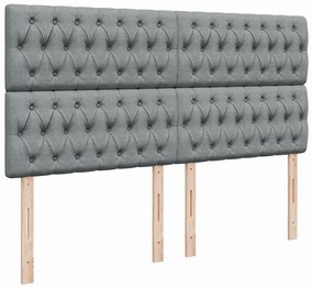 ΚΡΕΒΑΤΙ BOXSPRING ΜΕ ΣΤΡΩΜΑ ΑΝΟΙΧΤΟ ΓΚΡΙ 200X200 ΕΚ. ΥΦΑΣΜΑΤΙΝΟ 3290602