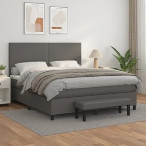 ΚΡΕΒΑΤΙ BOXSPRING ΜΕ ΣΤΡΩΜΑ ΓΚΡΙ 180X200 ΕΚ. ΣΥΝΘΕΤΙΚΟ ΔΕΡΜΑ 3137561