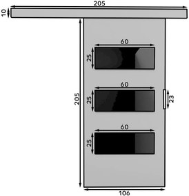 Συρόμενη πόρτα Rea-Wenge-Μήκος: 106 εκ.