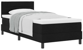 vidaXL Κρεβάτι με Ελατήριο και Στρώμα  Μαύρο 90x190 εκ. Ύφασμα