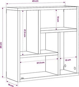 vidaXL Ραφιέρα Τοίχου Λευκή 45 x 16 x 45 εκ. από Επεξ. Ξύλο