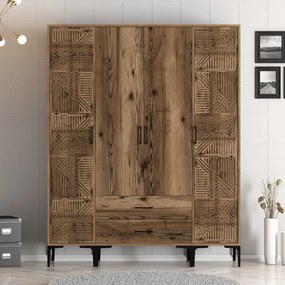 Τετραφυλλη Ντουλαπα Καρυδια KUMSAL 47.5x120x201.4