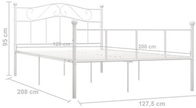 vidaXL Πλαίσιο Κρεβατιού Λευκό 120 x 200 εκ. Μεταλλικό