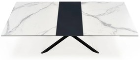 DIESEL extension table, color: top - white marble / dark grey, legs - black DIOMMI V-CH-DIESEL-ST