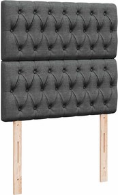 vidaXL Κρεβάτι Boxspring με Στρώμα Σκούρο Γκρι 100x200 εκ. Υφασμάτινο