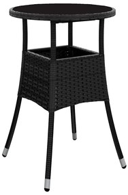 vidaXL Σέτ φαγητού για κήπο 5 pcs Μαύρο Πολυ ράταν