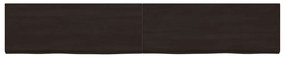 vidaXL Ράφι Τοίχου Σκούρο Καφέ 220x40x(2-4) εκ. Επεξ. Μασίφ Ξύλο Δρυός
