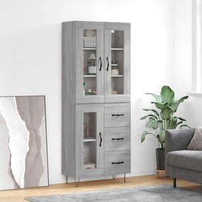 vidaXL Ντουλάπι Γκρι Sonoma 69,5 x 34 x 180 εκ. Επεξεργασμένο Ξύλο