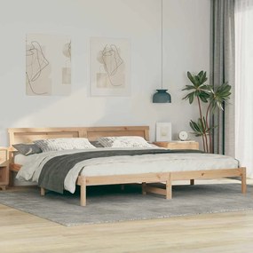vidaXL Σκελετός Κρεβατιού Καφέ 200 x 200 cm Μασίφ ξύλο πεύκου