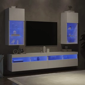 vidaXL Έπιπλα Τηλεόρασης με LED 2 τεμ. Λευκά 40,5x30x90 εκ.