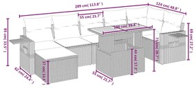 vidaXL Σαλόνι Κήπου Σετ 8 Τεμαχίων Γκρι Συνθετικό Ρατάν με Μαξιλάρια