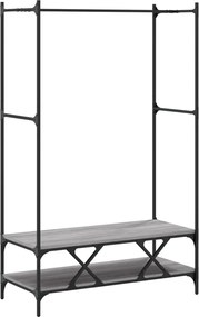 vidaXL Κρεμάστρα Ρούχων με Ράφια Γκρι Sonoma από Επεξεργασμένο Ξύλο