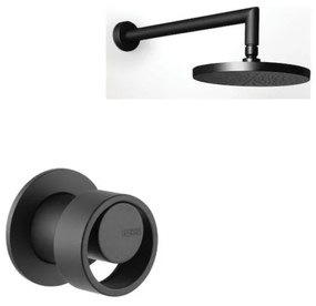 Armando Vicario Halo Black Matt Ανακλινόμενη Κεφαλή Ø20εκ+ Μπράτσο τοίχου+Μίκτης εντοιχισμού 1 εξόδου