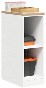 vidaXL ντουλάπι αποθήκευσης γκαράζ Λευκό 30x51x85 εκ μασίφ ξύλο πεύκο
