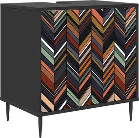 vidaXL Ντουλάπι Μπάνιου OMMEN Μαύρη Δρυς 60 x 40 x 61 εκ