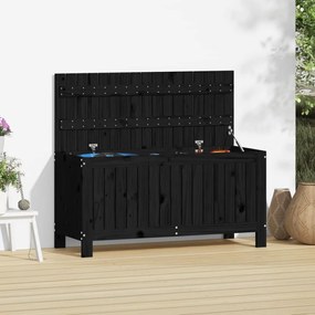 Κουτί Αποθήκευσης Κήπου Μαύρο 108x42,5x54 εκ. Μασίφ Ξύλο Πεύκου 823833
