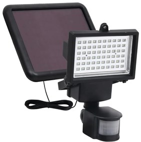 vidaXL Προβολέας Κήπου Ηλιακός LED με Ανιχνευτή Κίνησης Μαύρος