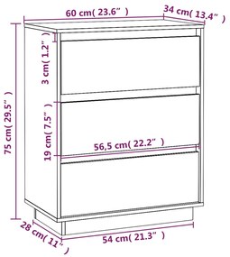 ΣΥΡΤΑΡΙΕΡΑ ΛΕΥΚΗ 60 X 34 X 75 ΕΚ. ΑΠΟ ΜΑΣΙΦ ΞΥΛΟ ΠΕΥΚΟΥ 813361