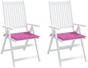 vidaXL Μαξιλάρια Καρέκλας Κήπου 2 τεμ. Ροζ 50x50x4 εκ. Υφασμάτινα