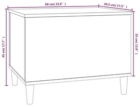 Τραπεζάκι Σαλονιού Μαύρο 60x44,5x45 εκ. Επεξεργασμένο Ξύλο - Μαύρο