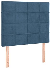 vidaXL Κρεβάτι Boxspring με Στρώμα Σκούρο Μπλε 80 x 200 εκ. Βελούδινο