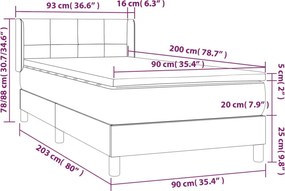 vidaXL Κρεβάτι Boxspring με Στρώμα Ροζ 90x200 εκ. Βελούδινο