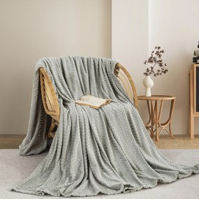 Κουβέρτα Fleece Ημίδιπλη (180x240) AdamHome 550 Silver