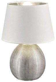 Φωτιστικό Επιτραπέζιο Luxor R50631089 1xE27 60W Φ24cm 35cm Silver-White RL Lighting Ceramic,Fabric