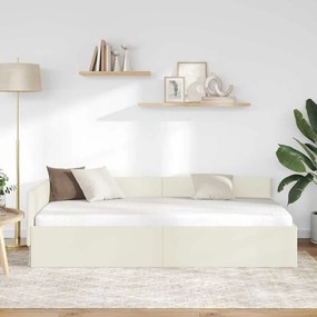vidaXL Κρεβάτι Γωνίας Κρεμ 100 x 200 cm Βελούδο