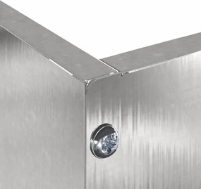 vidaXL Περίγραμμα γκαζόν 60 x 60 x 13 εκ Ανοξείδωτο Ατσάλι Ασημί
