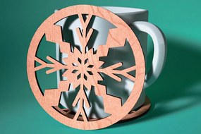 Intra απο ξύλο plywood 3mm-4mm πάχος – Σουβέρ με νιφάδα χιονιού με λέιζερ | Χριστούγεννα Δίασταση 20x20 cm INTRAFABR-75101040