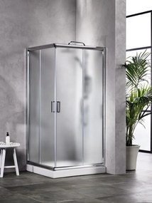 Sanitec AS9090F Καμπίνα Tετράγωνης Nτουζιέρας Frosted 90x90x180cm