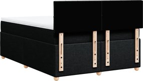 vidaXL Κρεβάτι Boxspring με Στρώμα Μαύρο 160x200 εκ. Υφασμάτινο