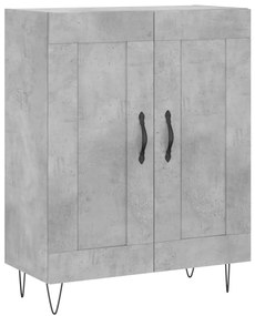 vidaXL Ντουλάπι Γκρι Σκυροδέματος 69,5x34x180 εκ. Επεξεργασμένο Ξύλο