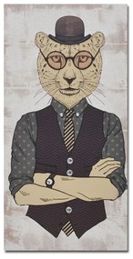 Πίνακας Σε Καμβά Mr Cat 016256 30x60xH1,8cm Multi Vertical Wood, Canvas