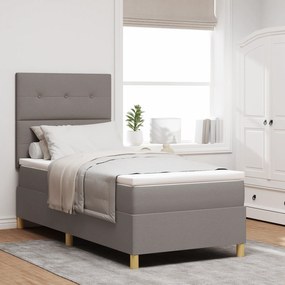vidaXL Κρεβάτι Box Spring με Στρώμα & LED Ταπές 90x190 εκ Υφάσματος