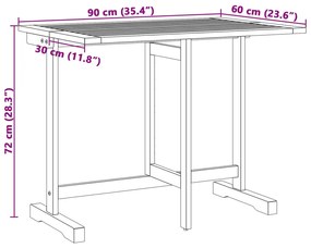 ΤΡΑΠΕΖΙ ΜΠΑΛΚΟΝΙΟΥ ΠΤΥΣΣΟΜΕΝΟ 90X60X72 ΕΚ. ΜΑΣΙΦ ΞΥΛΟ ΑΚΑΚΙΑΣ 364897