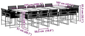 ΣΕΤ ΤΡΑΠΕΖΑΡΙΑΣ ΚΗΠΟΥ 15 ΤΕΜΑΧΙΩΝ ΜΑΥΡΟ ΣΥΝΘΕΤΙΚΟ ΡΑΤΑΝ 3295041