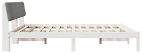 vidaXL Σκελετός Κρεβατιού Λευκό και ανοιχτό γκρι 200 x 200 cm