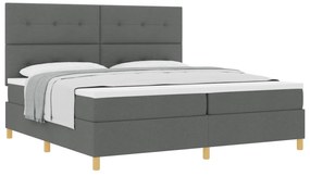 vidaXL Κρεβάτι με Στρώμα Σκούρο Γκρί 200x200 cm Υφάσματος