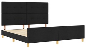 vidaXL Κρεβάτι Μαύρο 180x200 εκ Υφάσμα