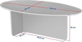 Τραπεζάκι Σαλονιού Ξύλο Μαύρο ORBA 120x65x40
