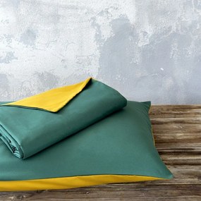 Παπλωματοθήκη Abalone (Σετ 3τμχ) Green - Mustard Beige Nima Queen Size 220x240cm Microfiber