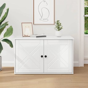 vidaXL Σπίτι Γάτας Λαμπερό Λευκό 85 x 55 x 50 εκ. Επεξεργασμένο ξύλο